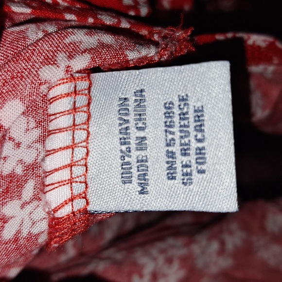 Pacific Vibes- Red and white floral spaghetti strap, maxi dress with slits (L) - Picture 6 of 6